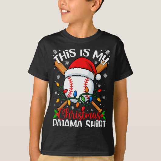 This Is My Christmas Baseball Pajama Shirt Xmas Me (Vorderseite)