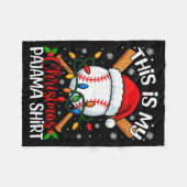 This Is My Christmas Baseball Pajama Shirt Xmas Me Fleecedecke (Vorderseite (Horizontal))
