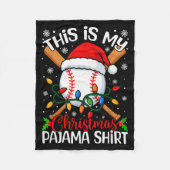 This Is My Christmas Baseball Pajama Shirt Xmas Me Fleecedecke (Vorderseite)