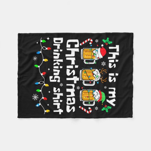 This Is My Christmas Beer Drinking Funny Party Xma Fleecedecke (Vorderseite (Horizontal))