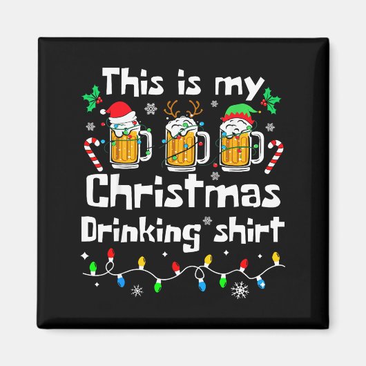 This Is My Christmas Beer Drinking Funny Party Xma Magnet (Vorne)