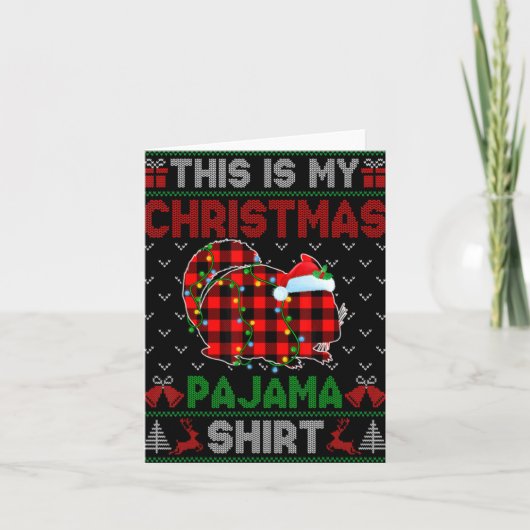 This Is My Christmas Chinchilla Pajama Xmas Light Karte (Vorderseite)