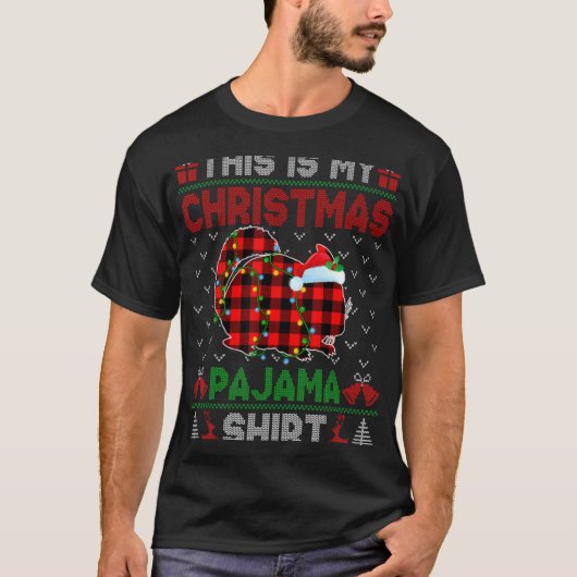 This Is My Christmas Chinchilla Pajama Xmas Light T-Shirt (Vorderseite)