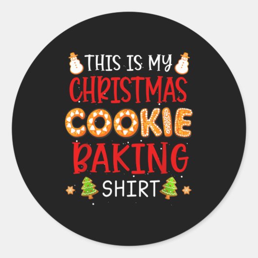 This Is My Christmas Cookie Baking Shirt Xmas Holi Runder Aufkleber (Vorderseite)