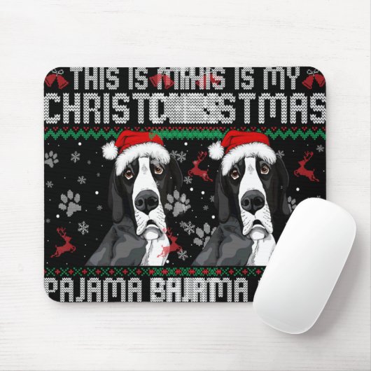 This Is My Christmas Dane Dog Pajama Merry Xmas T Mousepad (Mit Mouse)