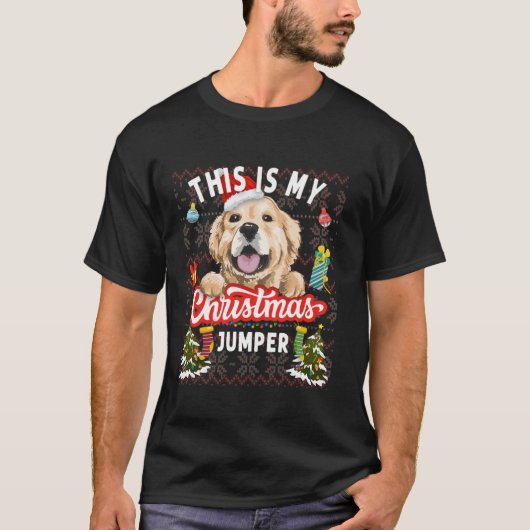 This Is My Christmas Jumper Cute Golden Retriever T-Shirt (Vorderseite)