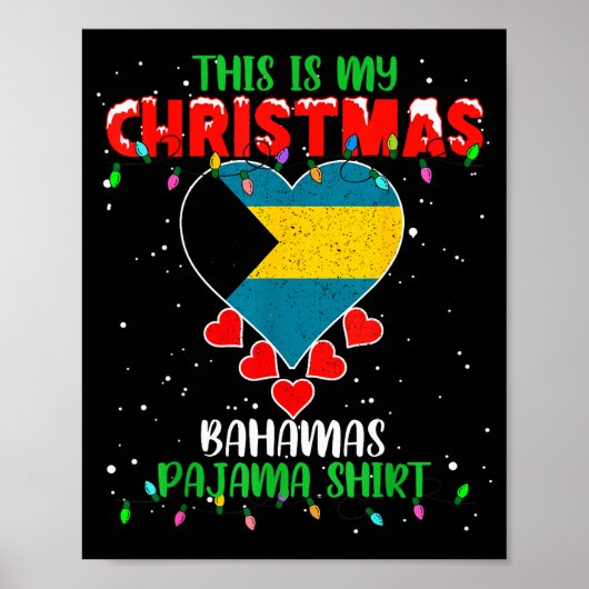 This Is My Christmas Lights Love Bahamas Flag Paja Poster (Vorne)