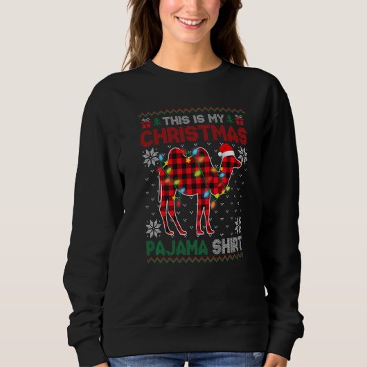 This Is My Christmas Lights Pajama Camel Xmas Plai Sweatshirt (Vorderseite)