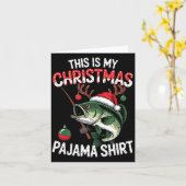 This Is My Christmas Pajama B Fish Santa Hat Toddl Karte (Gelbe Blume)