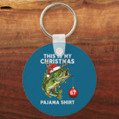 This Is My Christmas Pajama B Fish Santa Hat Toddl Schlüsselanhänger (Vorderseite)