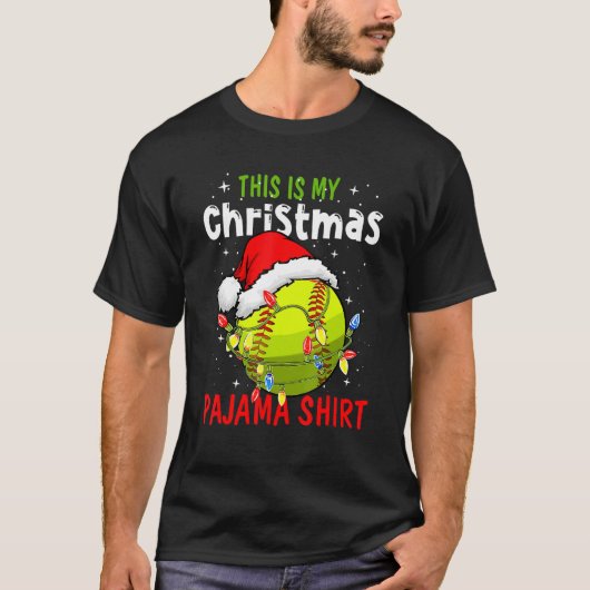 This Is My Christmas Pajama Baseball Softball T-Shirt (Vorderseite)