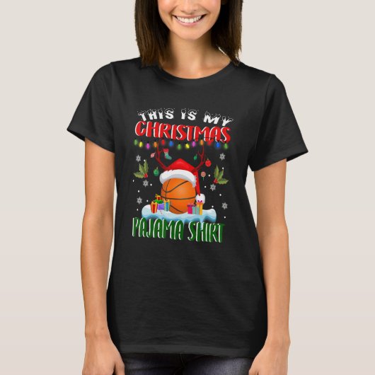 This Is My Christmas Pajama Basketball Christmas T-Shirt (Vorderseite)