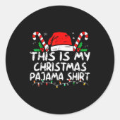 This Is My Christmas Pajama Christmas Matching Rei Runder Aufkleber (Vorderseite)