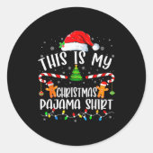 This Is My Christmas Pajama Cookies Matching Chris Runder Aufkleber (Vorderseite)