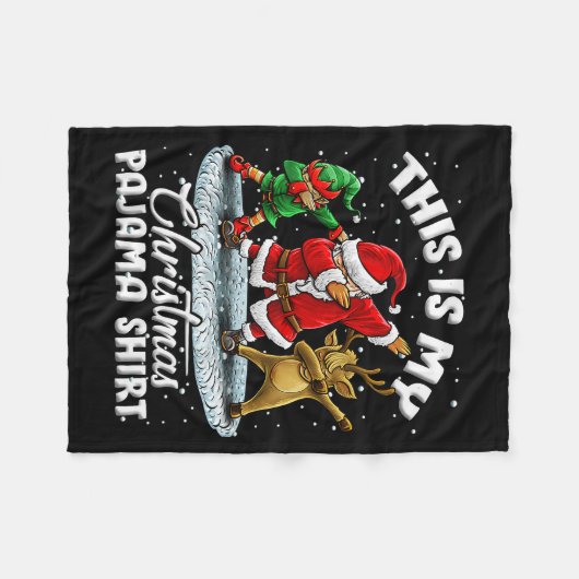This Is My Christmas Pajama Dabbing Santa Elf Paja Fleecedecke (Vorderseite (Horizontal))