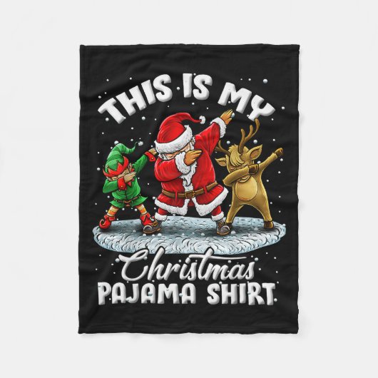 This Is My Christmas Pajama Dabbing Santa Elf Paja Fleecedecke (Vorderseite)