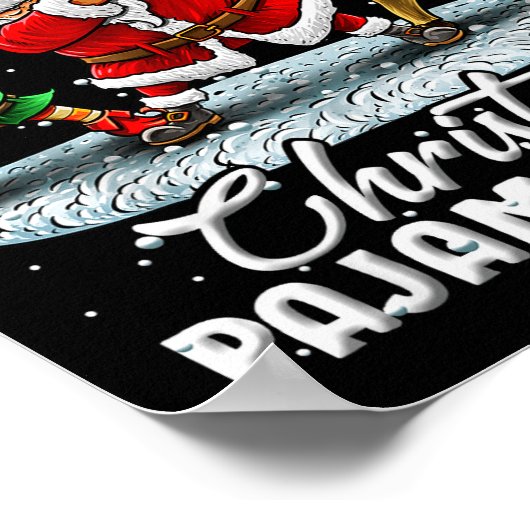 This Is My Christmas Pajama Dabbing Santa Elf Paja Poster (Ecke)