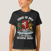 This Is My Christmas Pajama Dabbing Santa Elf Paja T-Shirt (Vorderseite)