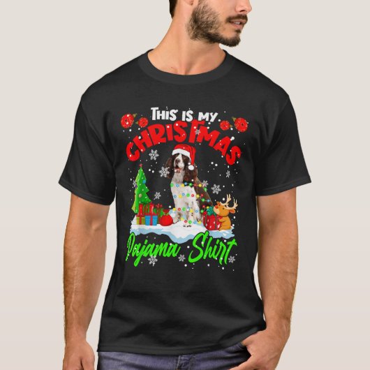 This Is My Christmas Pajama English Springer Spani T-Shirt (Vorderseite)