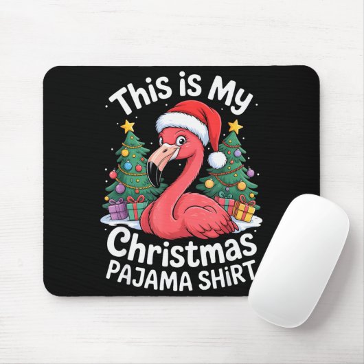 This Is My Christmas Pajama Flamingo Mousepad (Mit Mouse)