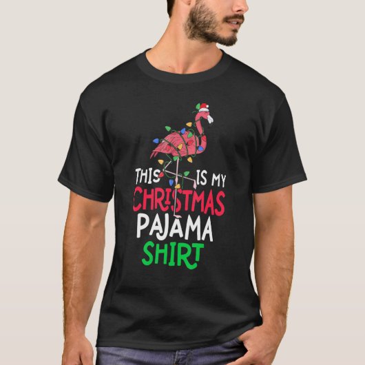 This Is My Christmas Pajama Flamingo Xmas T-Shirt (Vorderseite)