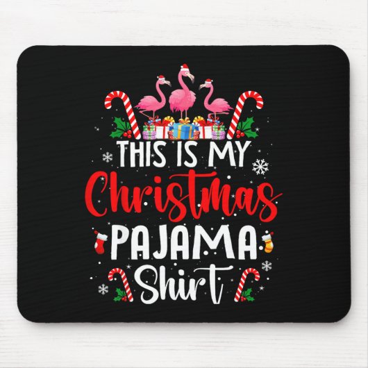 This Is My Christmas Pajama Flamingos Holiday Fun  Mousepad (Vorne)