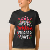 This Is My Christmas Pajama Flamingos Holiday Fun T-Shirt (Vorderseite)
