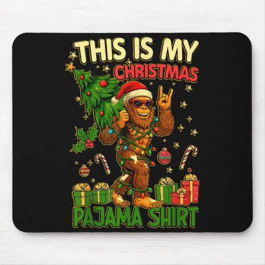This Is My Christmas Pajama Funny Big Foot Xmas Tr Mousepad (Vorne)
