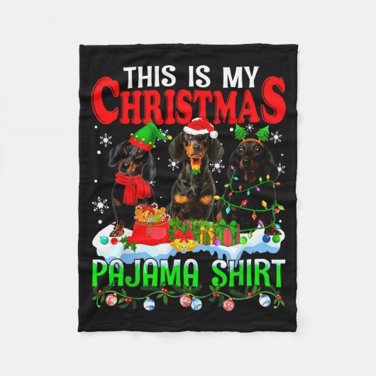 This Is My Christmas Pajama Funny Dachshund Dog Lo Fleecedecke (Vorderseite)