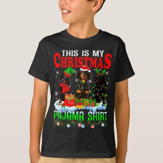 This Is My Christmas Pajama Funny Dachshund Dog Lo T-Shirt (Vorderseite)