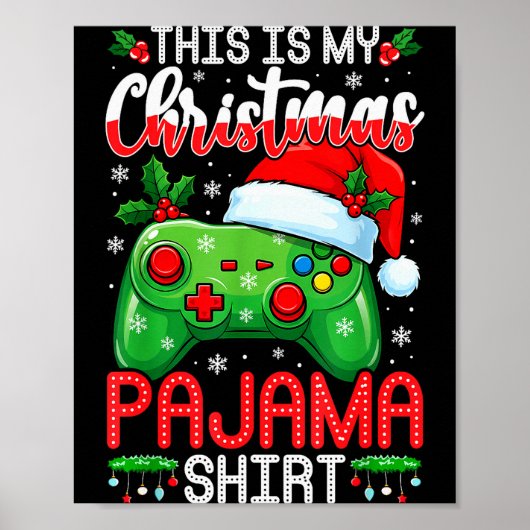 This Is My Christmas Pajama Funny Video Gamer Boys Poster (Vorne)