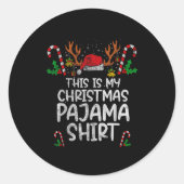 This Is My Christmas Pajama Funny Xmas Pjs Men Wom Runder Aufkleber (Vorderseite)