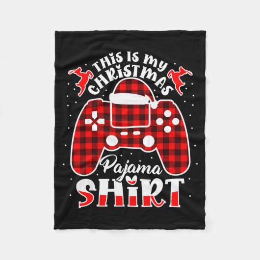 This Is My Christmas Pajama Gamer Shirt Christmas Fleecedecke (Vorderseite)
