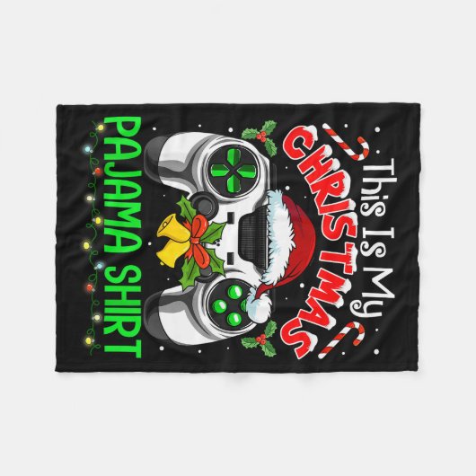 This Is My Christmas Pajama Gamer Video Game Boys  Fleecedecke (Vorderseite (Horizontal))
