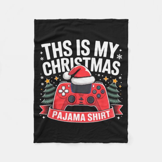 This Is My Christmas Pajama Gamer Video Game Boys Fleecedecke (Vorderseite)