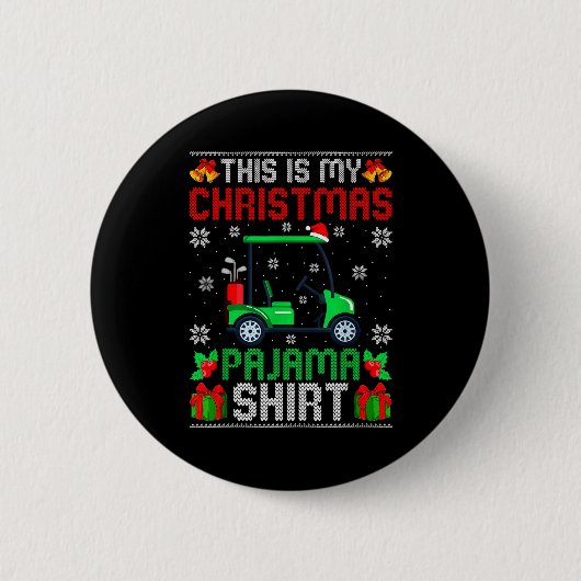 This Is My Christmas Pajama Golf Cart Xmas Srt Gol Button (Vorderseite)