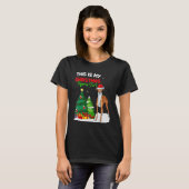 This Is My Christmas Pajama  Greyhound Dog Owner T-Shirt (Vorne ganz)