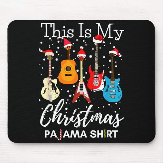 This Is My Christmas Pajama Guitar Guitarist Music Mousepad (Vorne)