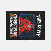 This Is My Christmas Pajama Hockey Goalie Santa Sr Fleecedecke (Vorderseite (Horizontal))