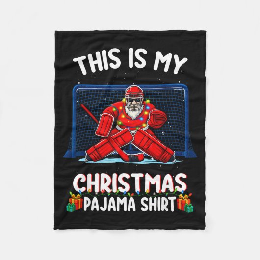 This Is My Christmas Pajama Hockey Goalie Santa Sr Fleecedecke (Vorderseite)