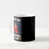 This Is My Christmas Pajama Hockey Goalie Santa Sr Kaffeetasse (Vorderseite Links)