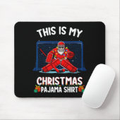 This Is My Christmas Pajama Hockey Goalie Santa Sr Mousepad (Mit Mouse)