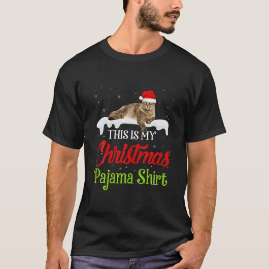 This Is My Christmas Pajama Laperm Cat T-Shirt (Vorderseite)