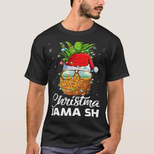This Is My Christmas Pajama Lighting Pineapple Xma T-Shirt (Vorderseite)