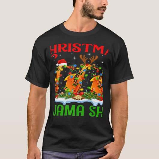 This Is My Christmas Pajama Lights Saxophone Chris T-Shirt (Vorderseite)