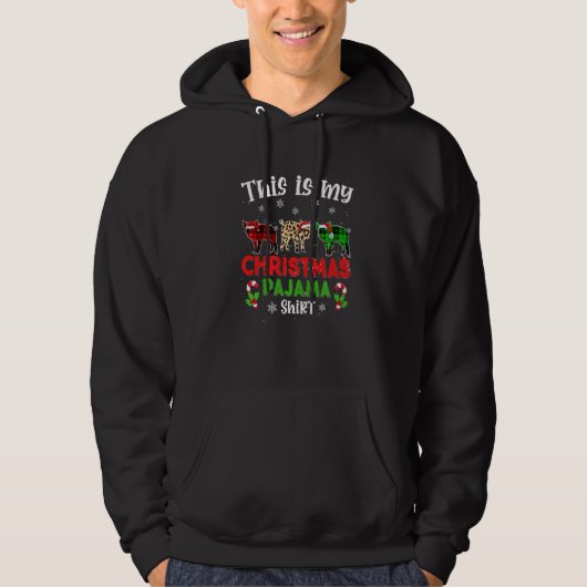 This Is My Christmas Pajama Pig Animals Leopard Pl Hoodie (Vorderseite)