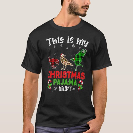 This Is My Christmas Pajama Raven Animals Leopard  T-Shirt (Vorderseite)