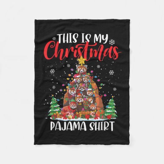 This Is My Christmas Pajama Red Panda Christmas Tr Fleecedecke (Vorderseite)