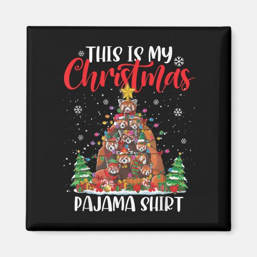 This Is My Christmas Pajama Red Panda Christmas Tr Magnet (Vorne)