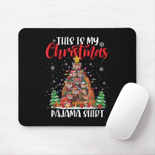 This Is My Christmas Pajama Red Panda Christmas Tr Mousepad (Mit Mouse)